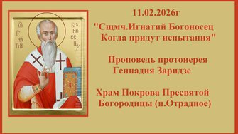 11.02.2026г "Сщмч.Игнатий Богоносец. Когда придут испытания"Проповедь протоиерея Геннадия Заридзе