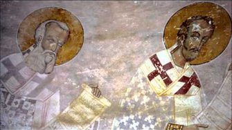 Фрески собора Христа Спасителя в Цаленджихе Песнопение хора монастыря Зарзма