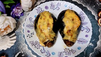 БИТЫЕ БАКЛАЖАНЫ, ЗАПЕЧЁННЫЕ С МЯСОМ И ОВОЩАМИ!😋👍🍆🍆